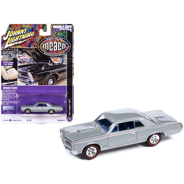 Johnny Lightning 1965 Pontiac GTO Bluemist Slate 1/64 Diecast