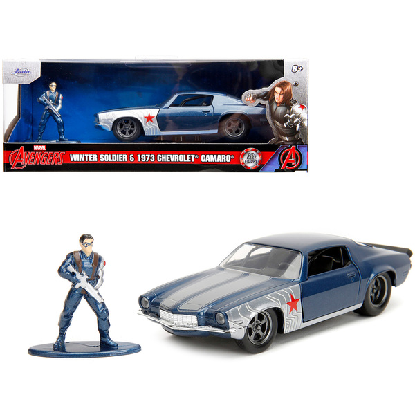 Jada 1973 Camaro Dark Blue with Winter Soldier 1/32 Diecast