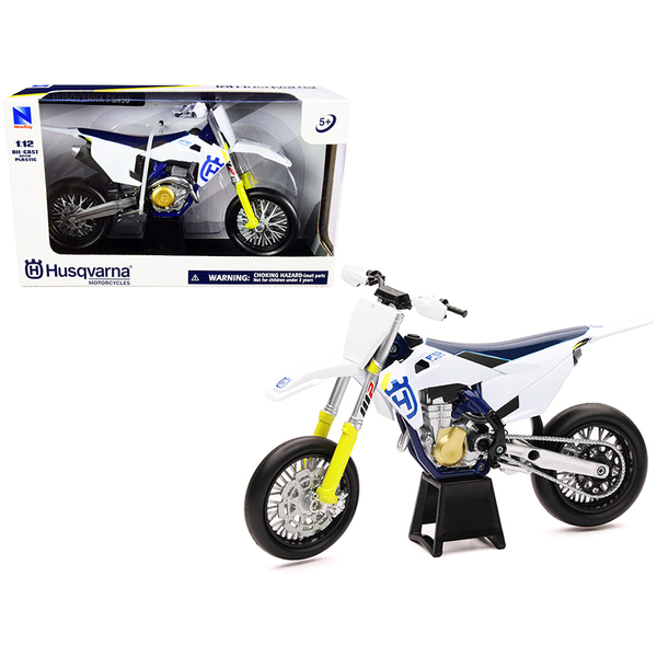 New Ray Husqvarna FS450 Motorcycle 1/12 Scale - White & Blue