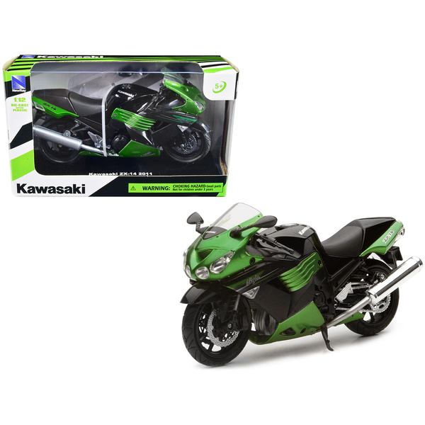 New Ray Kawasaki ZX-14 Ninja Motorcycle - 1/12 Scale - Green