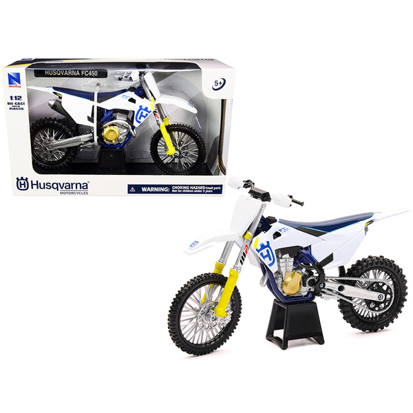 New Ray Husqvarna FC450 1/12 Diecast Motorcycle - White/Blue