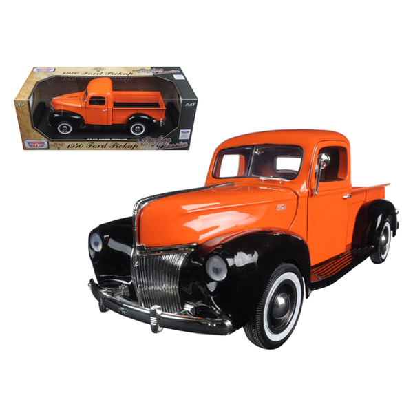 Motormax 1940 Ford Pickup Truck Orange 1:18 Diecast