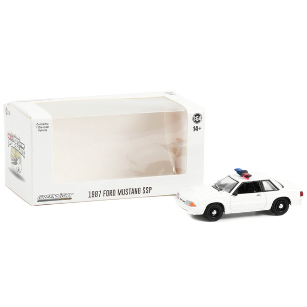 Greenlight 1987-1993 Ford Mustang SSP White Police Car 1:64