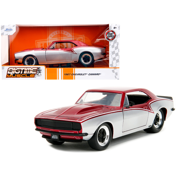 Jada 1967 Camaro Candy Red & Silver Metallic 1:24