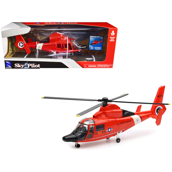 New Ray Eurocopter Dauphin HH-65C US Coast Guard Helicopter 9.5" Red