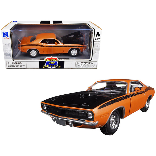 New Ray 1970 Plymouth Cuda Orange & Black 1/25 Scale