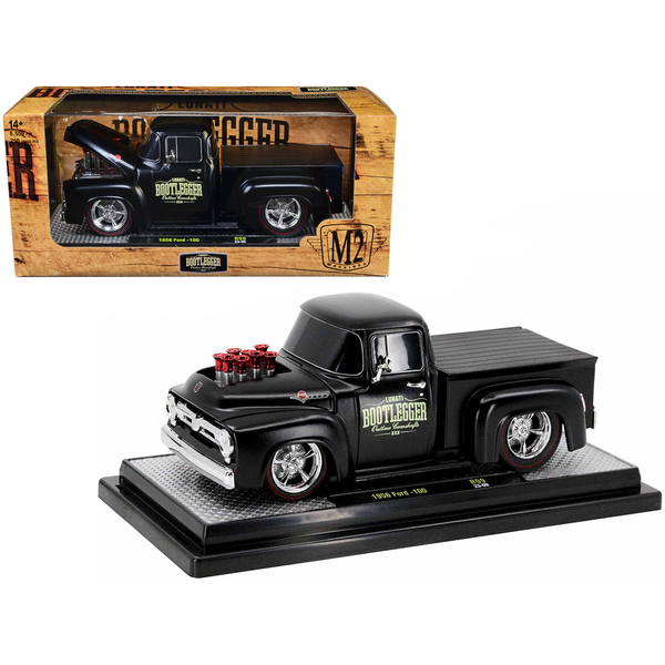 M2 Machines 1956 Ford F-100 'Lunati Bootlegger' Matt Black 1/24