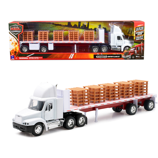 New Ray Freightliner Century Flatbed w/ Pallets: Ready to Roll!