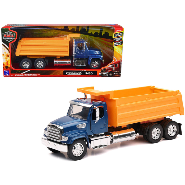 New Ray Freightliner 114SD Dump Truck 1/32 Scale Diecast Blue/Yellow