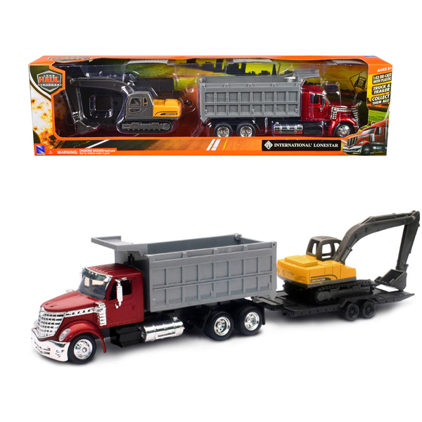 New Ray International Lonestar Dump Truck & Excavator 1/43