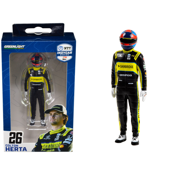 Greenlight Colton Herta NTT IndyCar Driver Figure 1/18 Scale