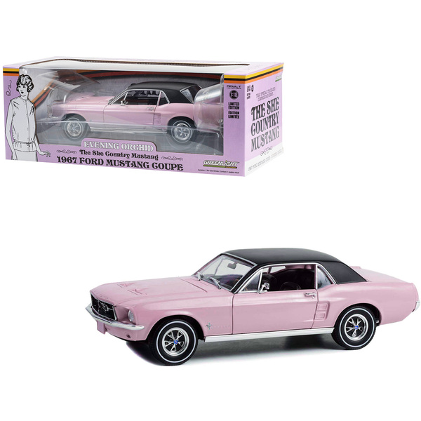 Greenlight 1967 Ford Mustang Coupe 1:18 Evening Orchid Pink