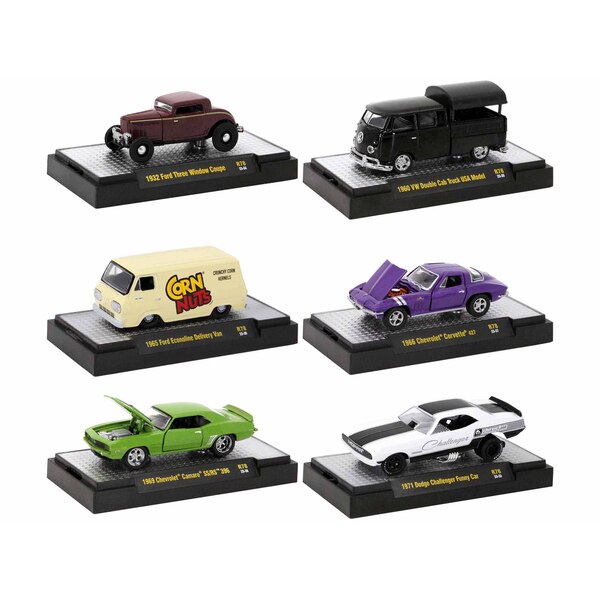 M2 Machines Auto-Thentics Release 78 1/64 Scale Diecast Cars - 6 Piece Set