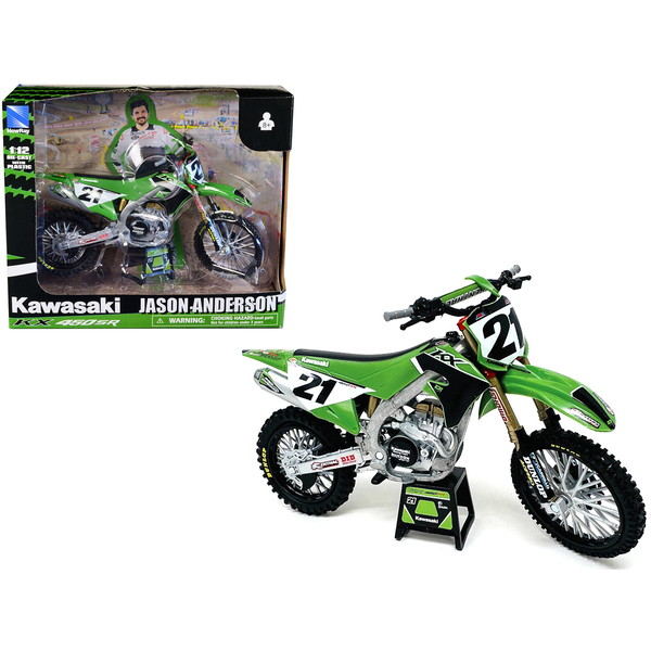 New Ray Green Kawasaki KX450SR Dirt Bike 1/12
