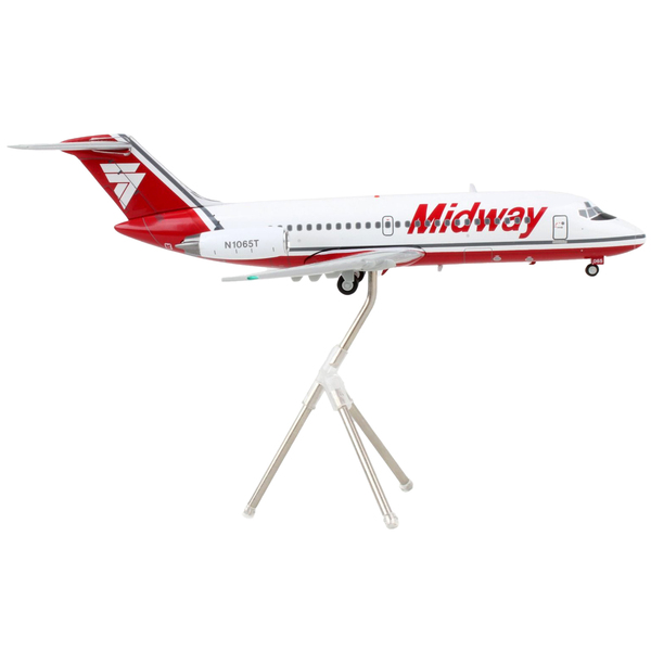 GeminiJets Midway Airlines DC-9-15 5.875" Model - White/Red Tail