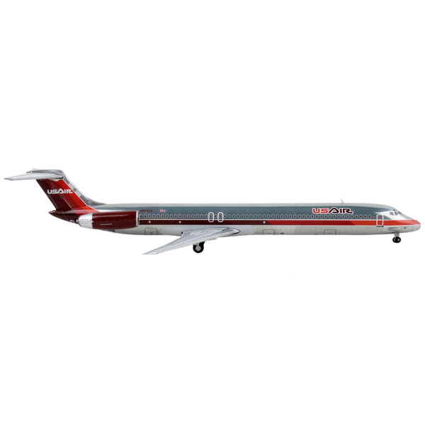 GeminiJets USAir MD-82 Silver Red Tail 1:400 Scale Diecast