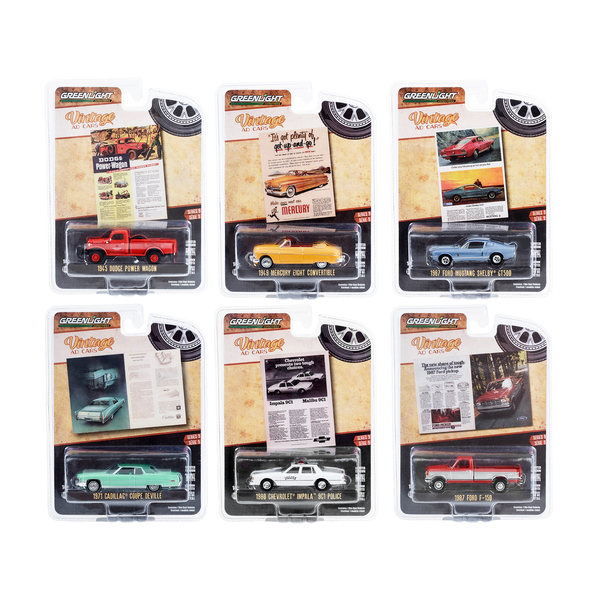 Greenlight 1/64 Vintage Ad Cars Series 9 Set (6 Cars)