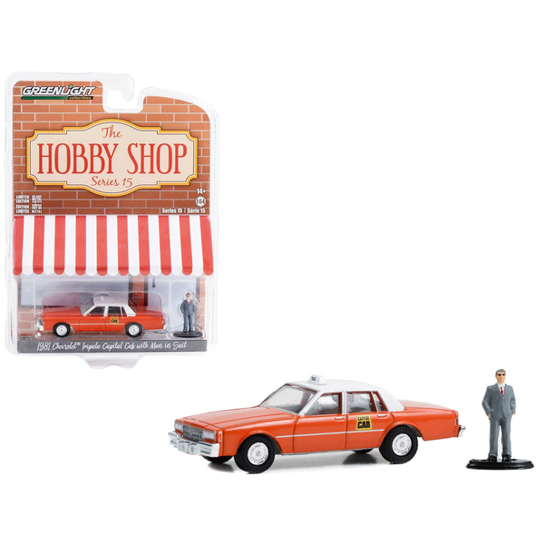 Greenlight 1981 Impala Taxi - Orange/White, 1/64 Scale