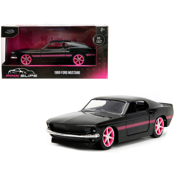Jada 1969 Mustang - Black Metallic/Pink Stripes - 1/32 Scale