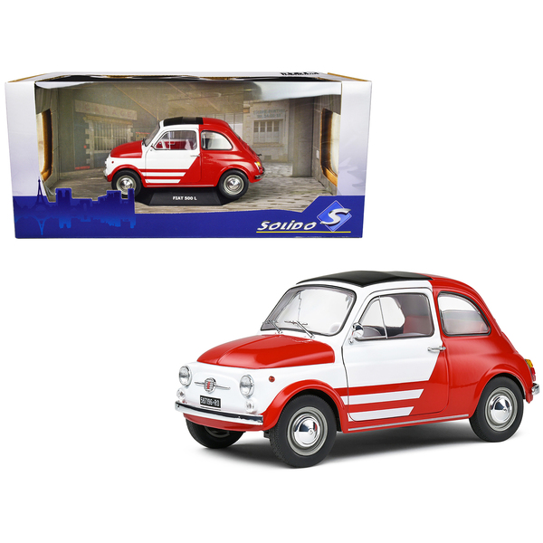 Solido 1965 Fiat 500 L Robe Di Kappa Red/White 1/18