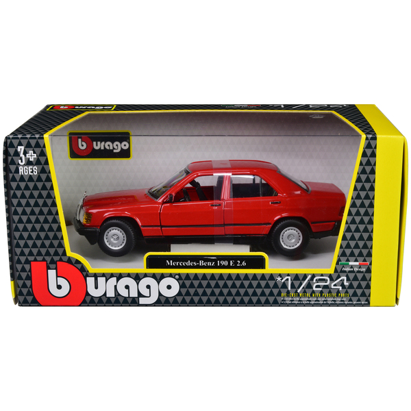 Bburago Mercedes-Benz 190 E 2.6 Red 1:24 Scale Model