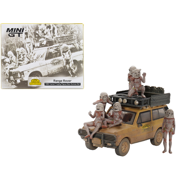 Mini GT Range Rover Camel Trophy 1/64 Diecast with Figures