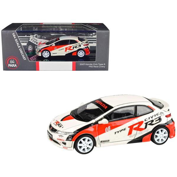 Paragon Honda Civic Type R FN2 White Race Livery 1/64