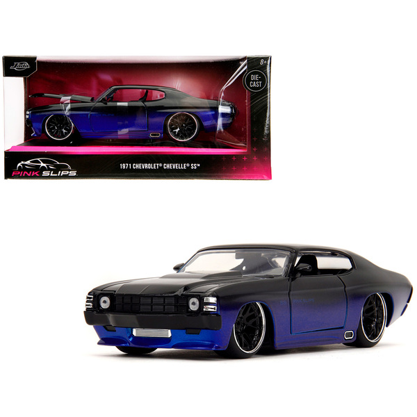 Jada 1971 Chevrolet Chevelle SS Black/Blue Pink Slips 1/24 Diecast
