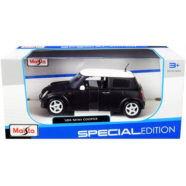 Maisto Mini Cooper Matt Black/White Top 1/24 Scale