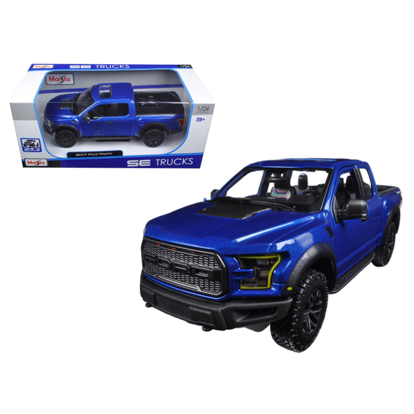 Maisto 2017 Ford Raptor Pickup Truck - Blue Metallic 1/24 Scale