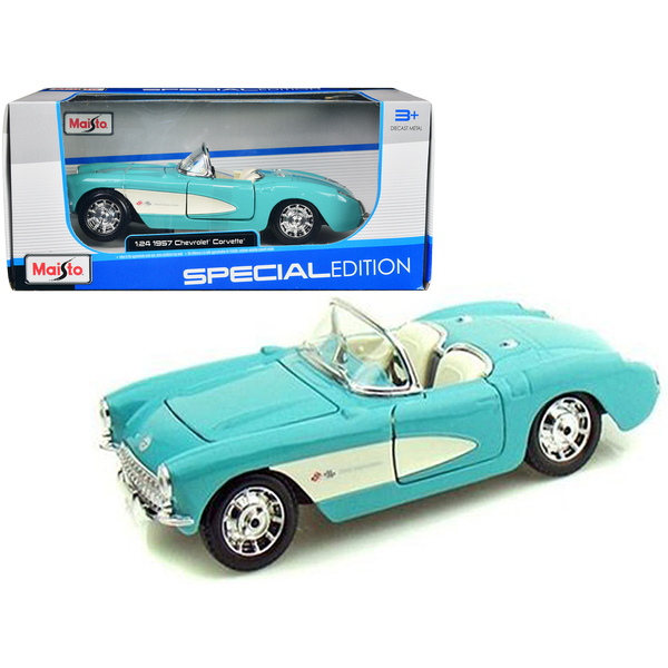 Maisto 1957 Chevy Corvette Convertible Turquoise 1/24 Scale