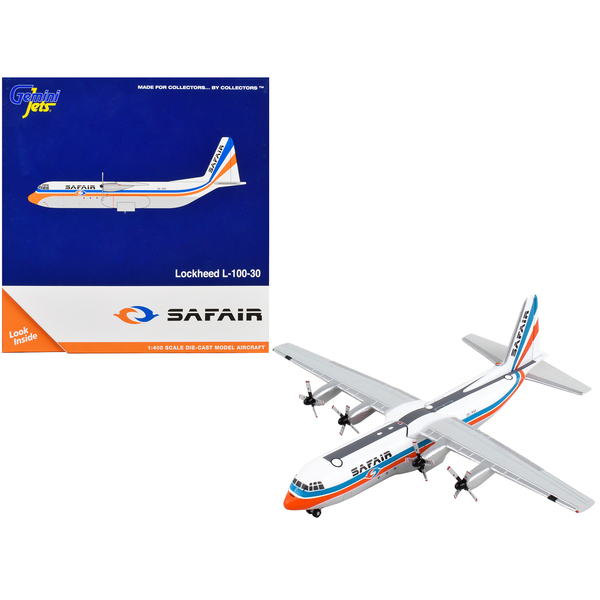 GeminiJets Safair L-100-30 White/Blue/Orange 1/400