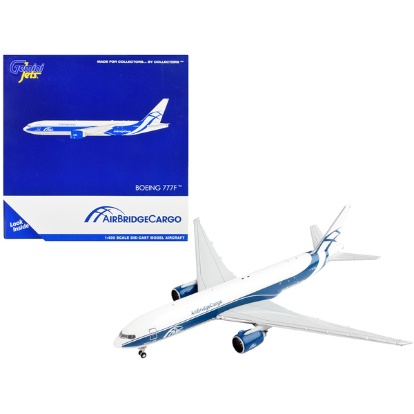GeminiJets AirBridgeCargo Boeing 777F 1/400 Diecast - White/Blue