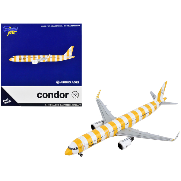 GeminiJets Condor Airlines Airbus A321 White & Yellow Stripes 1/400