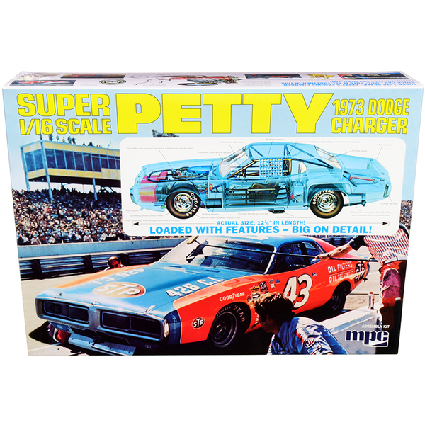 MPC 1973 Dodge Charger Richard Petty 1/16 Scale Model Kit