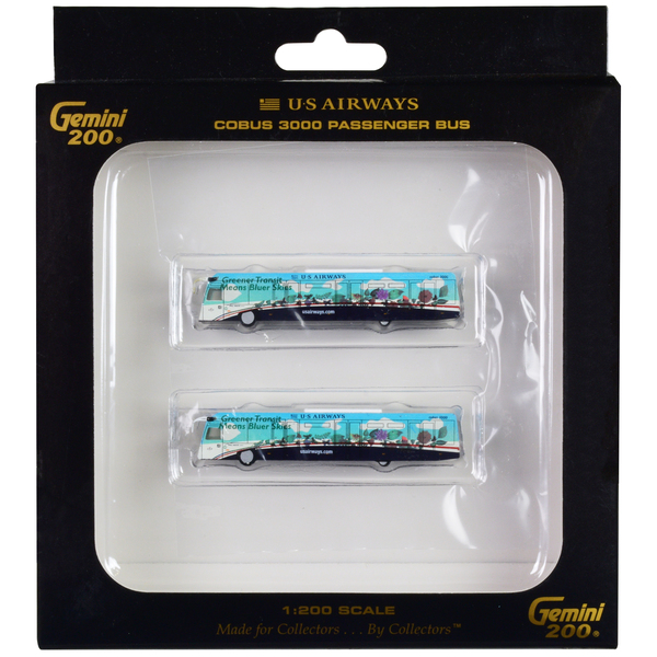 Geminijets US Airways Shuttle Bus 2-Piece Set - 2.75" Long