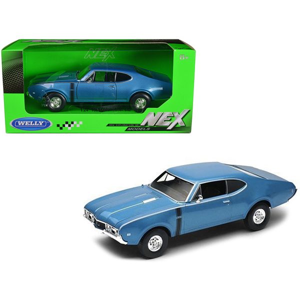Welly 1968 Oldsmobile 442 1/24 Scale Diecast - Blue Metallic
