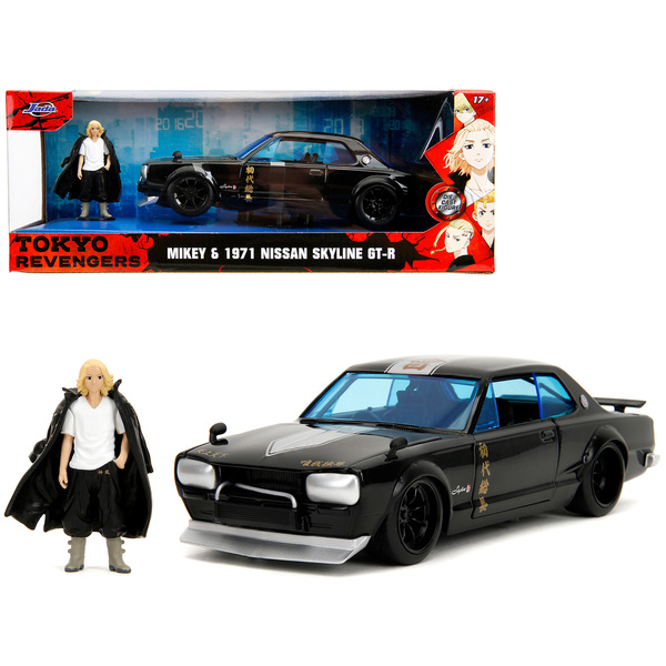 Jada 1/24 1971 Nissan Skyline GT-R RHD Black/Silver w/ Mikey