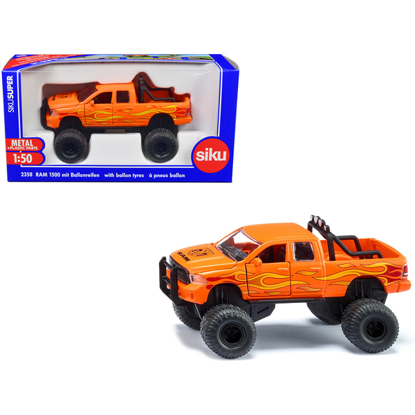 Siku Ram 1500 Lifted Orange Flames Truck - 1/50 Scale