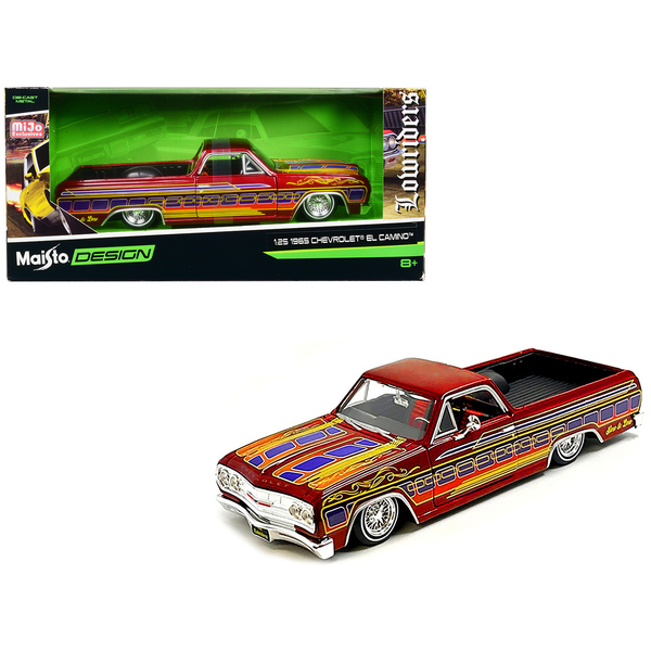 Maisto 1965 Chevy El Camino Lowrider Candy Red 1/25