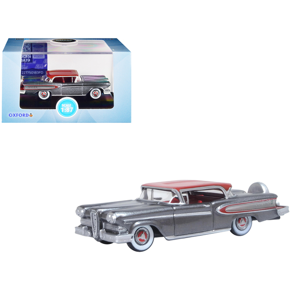Oxford Diecast 1958 Edsel Citation, Silver Gray/Red, HO Scale
