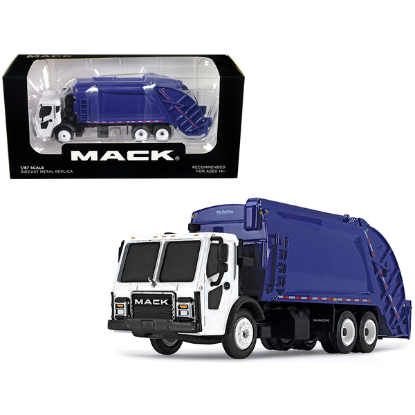 First Gear Mack LR Refuse Truck - Blue & White