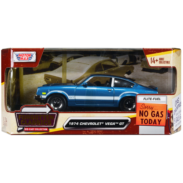 Motormax 1974 Chevy Vega GT, Blue Metallic, 1/24 Scale