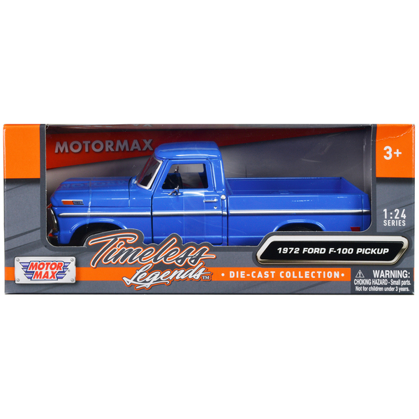 Motormax 1972 Ford F-100 Pickup Truck Blue 1/24 Scale