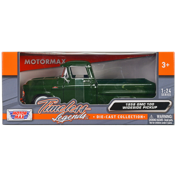 Motormax 1958 GMC 100 Wideside Pickup Green 1/24 Scale