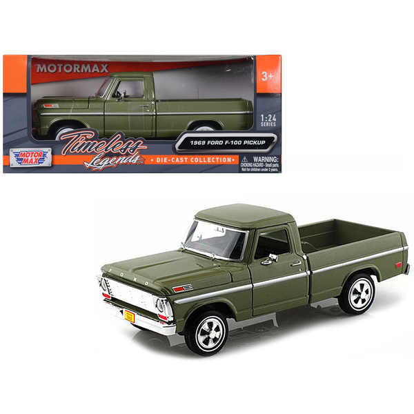 Motormax 1969 Ford F-100 Pickup Truck - Green 1/24 Scale