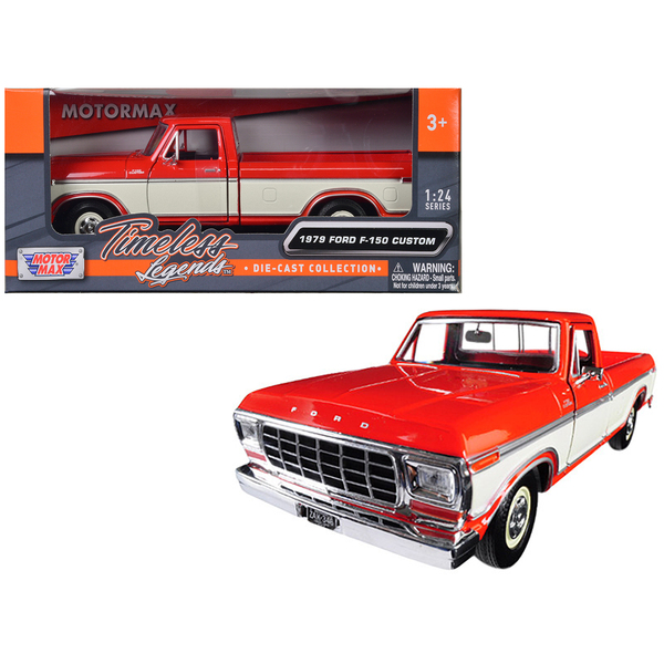 Motormax Orange/Cream 1979 Ford F-150 Custom 1/24