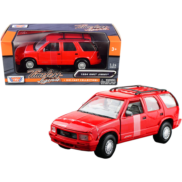 Motormax Red 1994 GMC Jimmy w/ Roof Rack 1/24