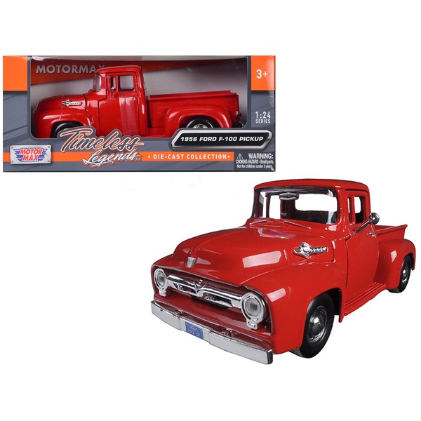Motormax Red 1956 Ford F-100 Pickup Truck 1/24