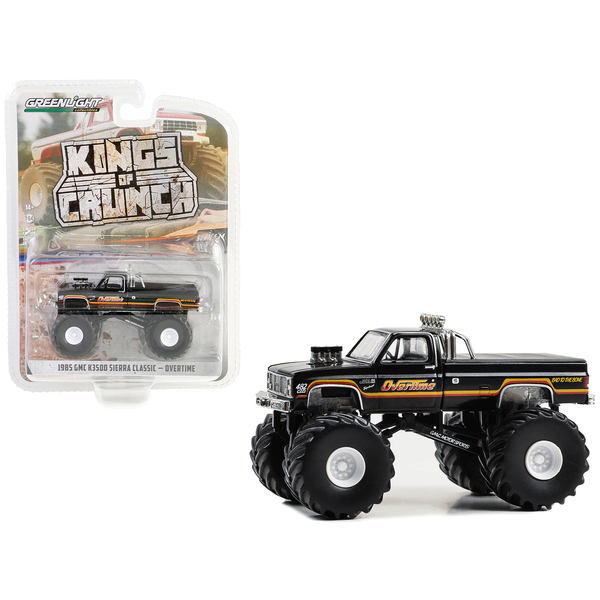 Greenlight 1985 GMC K3500 Monster Truck 'Overtime' 1/64 Black